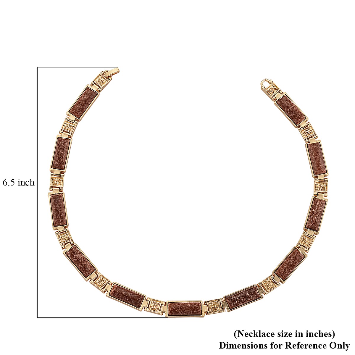 Gold Sandstone 50.00 ctw Necklace in Goldtone 16.5 Inches image number 6