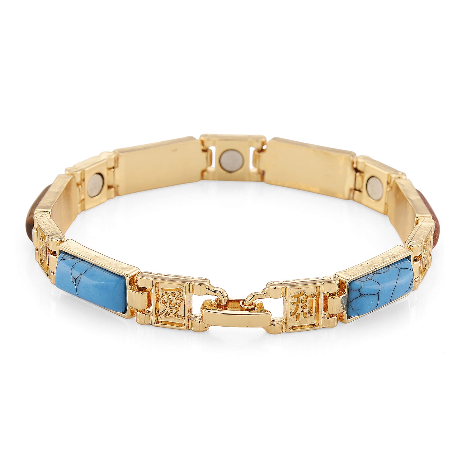 Multi Gemstone 16.00 ctw Bracelet in Goldtone (6.50 In)