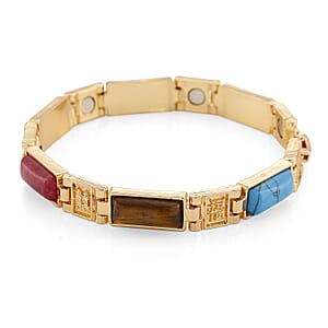 Multi Gemstone 16.00 ctw Bracelet in Goldtone (7.25 In)