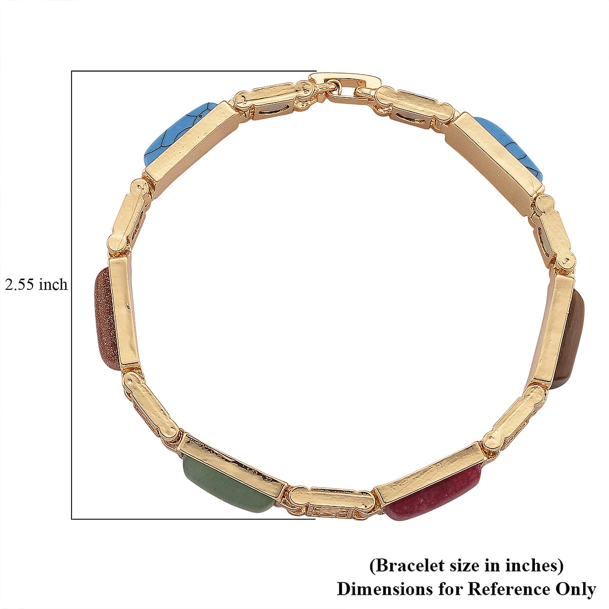 Multi Gemstone 16.00 ctw Bracelet in Goldtone (7.25 In) image number 5