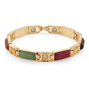 Multi Gemstone 16.00 ctw Bracelet in Goldtone (8.25 In)