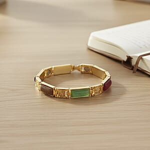 Multi Gemstone 16.00 ctw Bracelet in Goldtone (8.25 In)