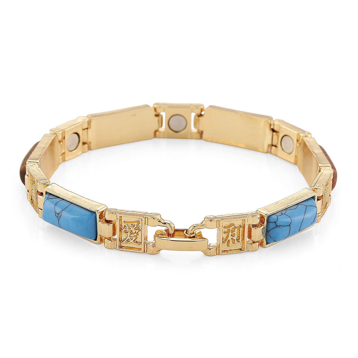 Multi Gemstone 16.00 ctw Bracelet in Goldtone (8.25 In) image number 4