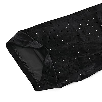 Tamsy Black Crystal Embellishments Glitter Long Pant - One Size Fits Most