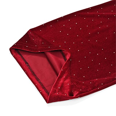Tamsy Wine Crystal Embellishments Glitter Long Pant - One Size Fits Most