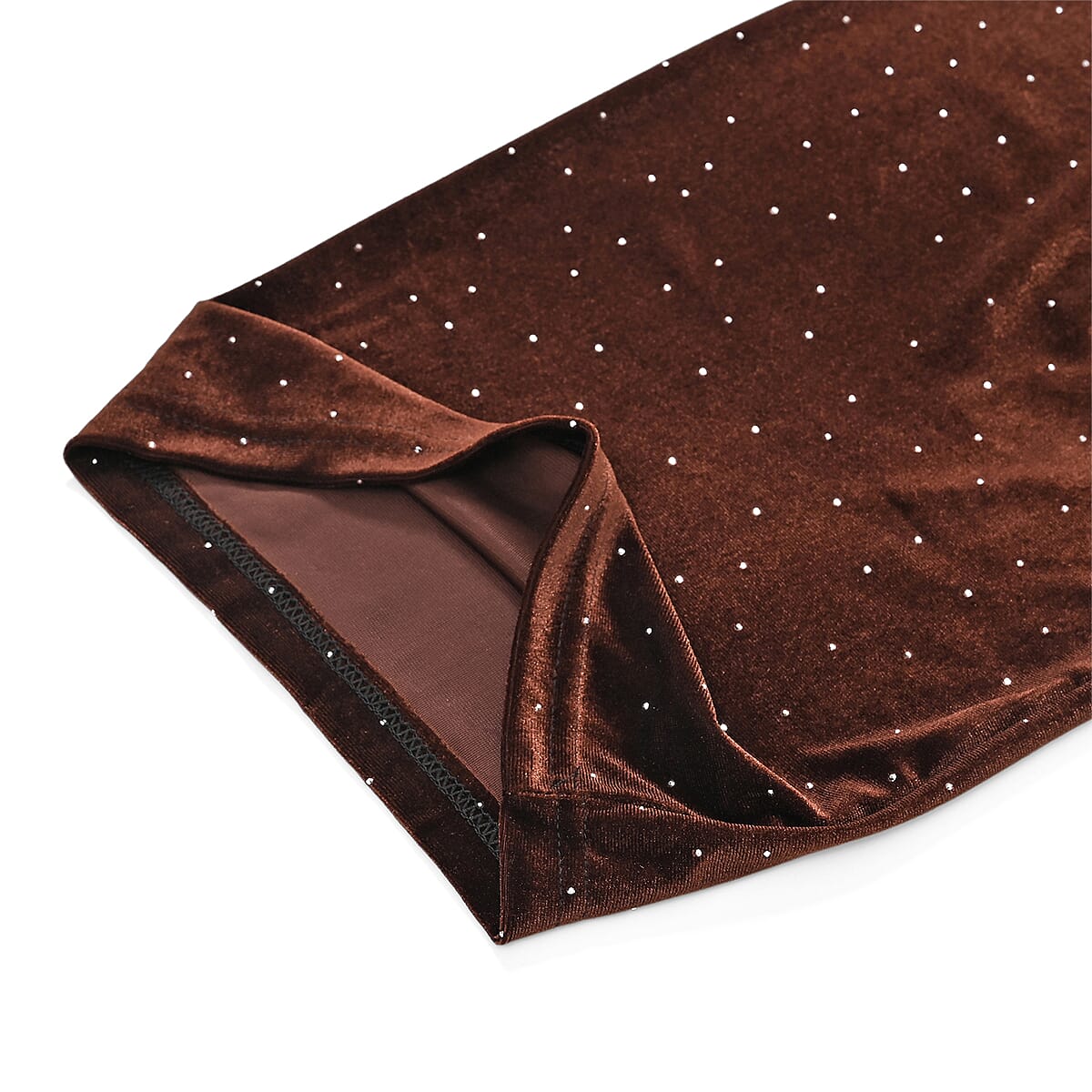 Tamsy Brown Crystal Embellishments Glitter Long Pant - One Size Fits Most image number 2