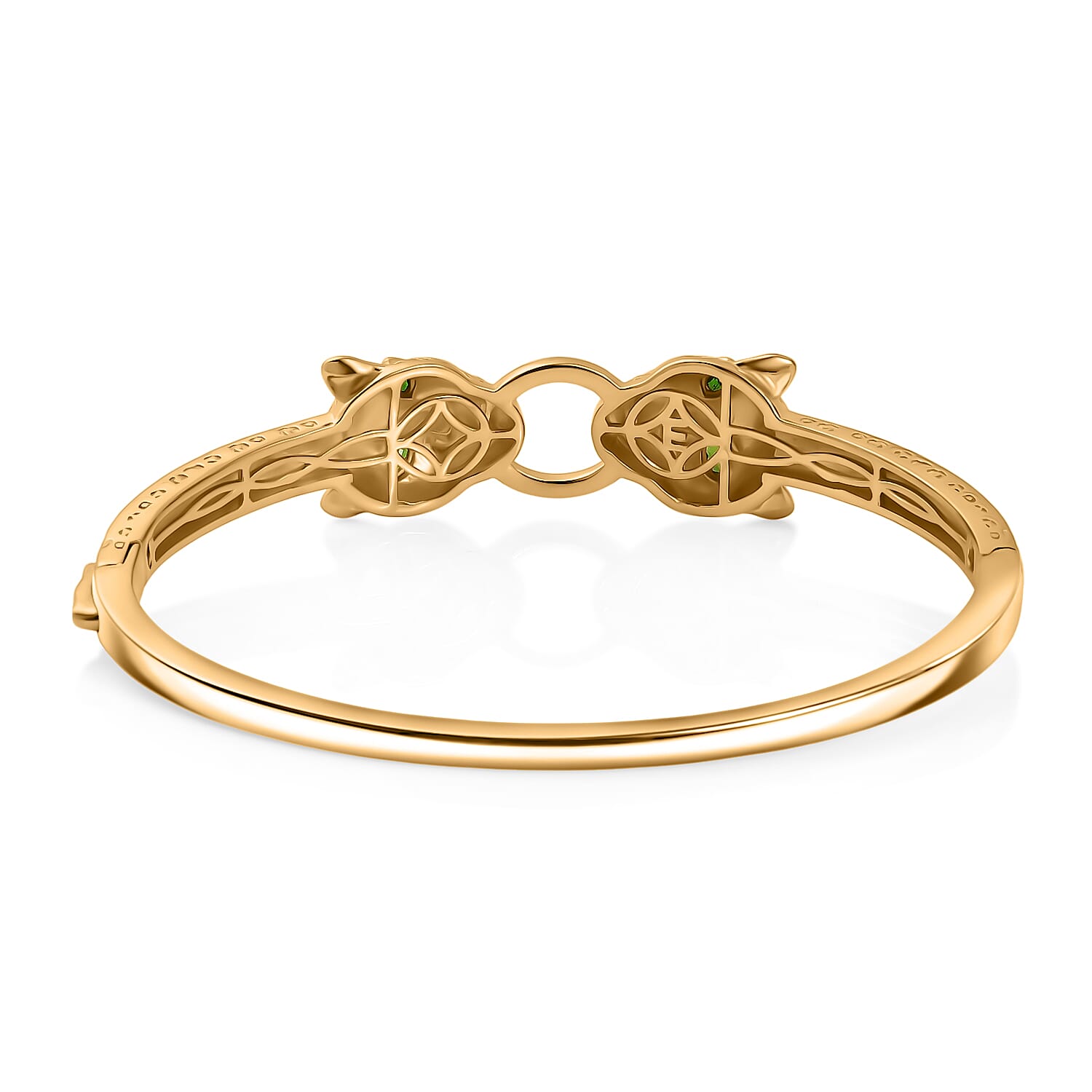 EverTrue Chrome Diopside 0.35 ctw Bangle Bracelet in 18K Yellow Gold Plated (7.50 In)