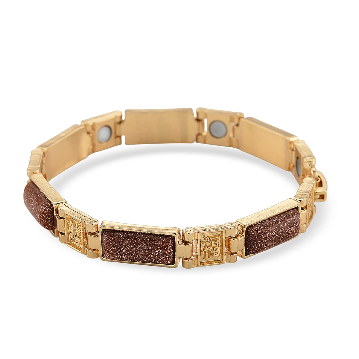 Gold Sandstone 16.00 ctw Bracelet in Goldtone (7.25 In) image number 3