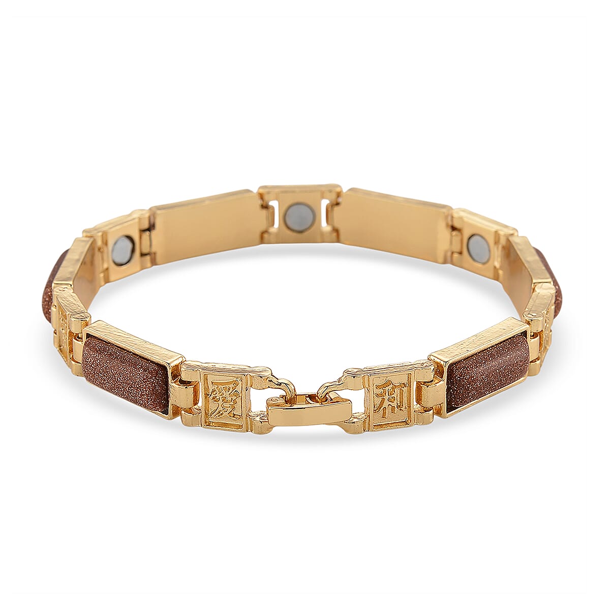 Gold Sandstone 16.00 ctw Bracelet in Goldtone (7.25 In) image number 4