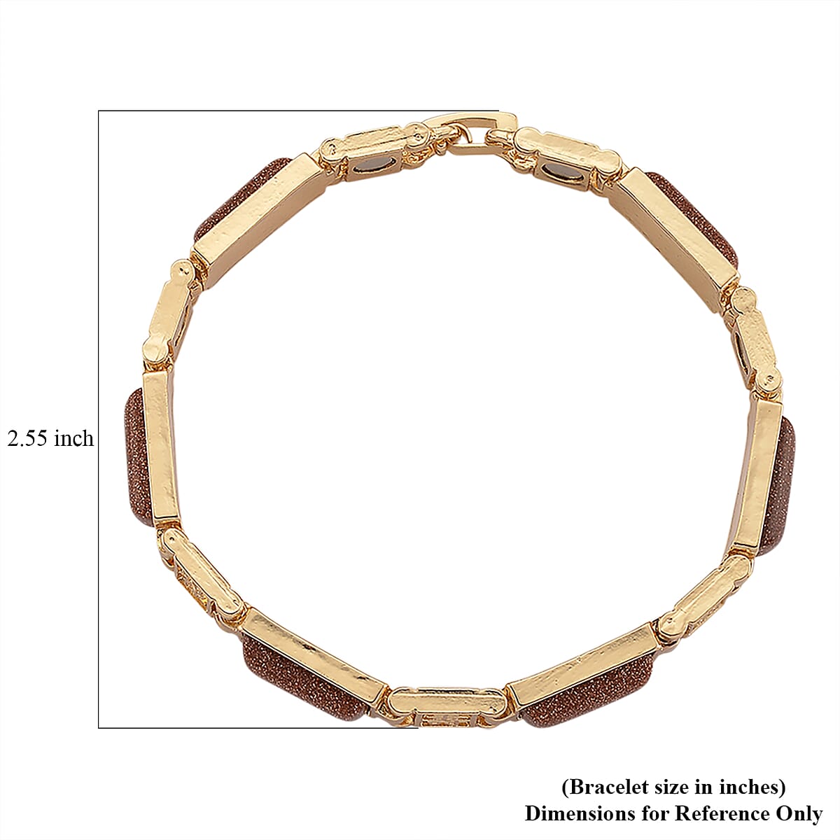 Gold Sandstone 16.00 ctw Bracelet in Goldtone (7.25 In) image number 5