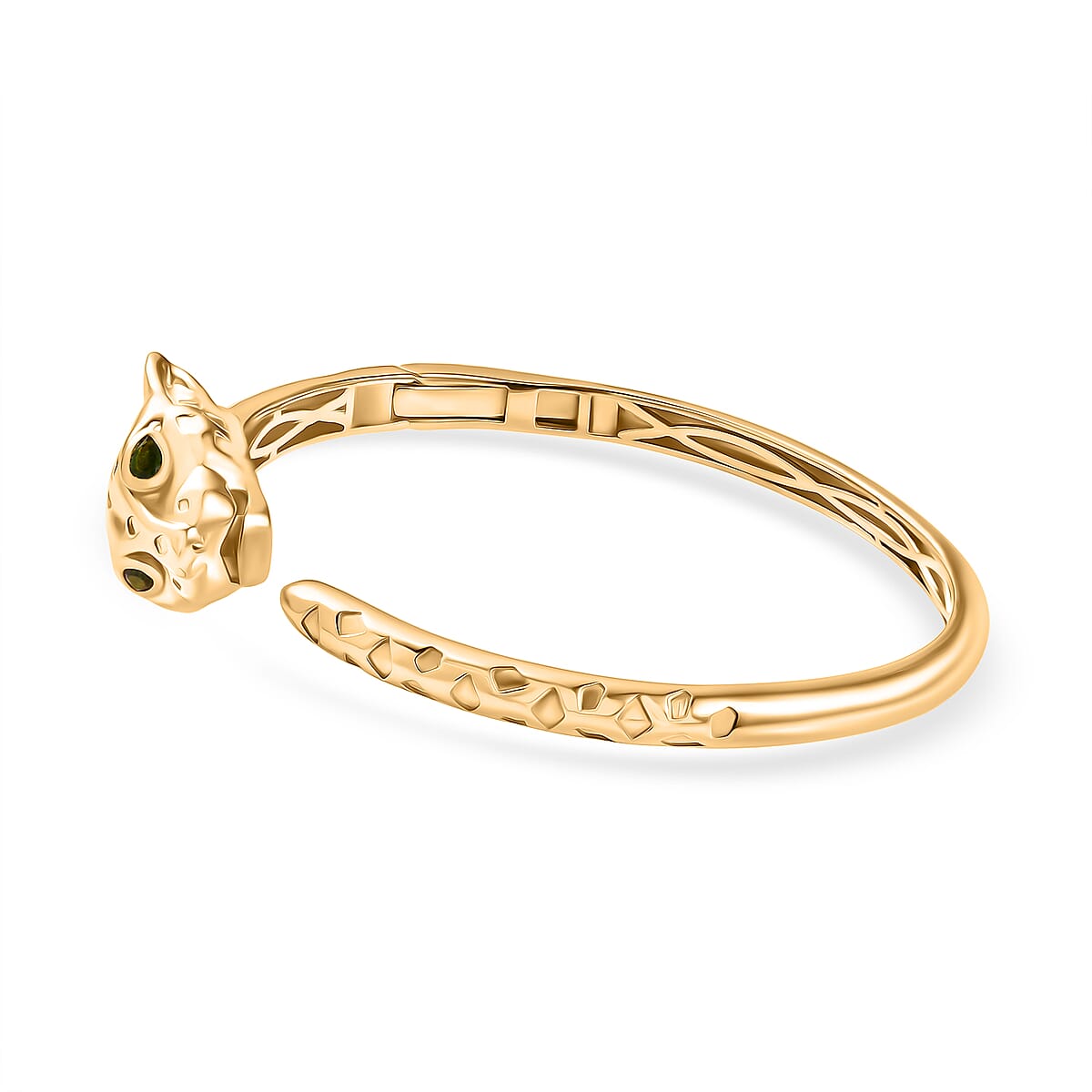 EverTrue Chrome Diopside 0.35 ctw Bangle Bracelet in 18K Yellow Gold Plated (7.50 In) image number 3