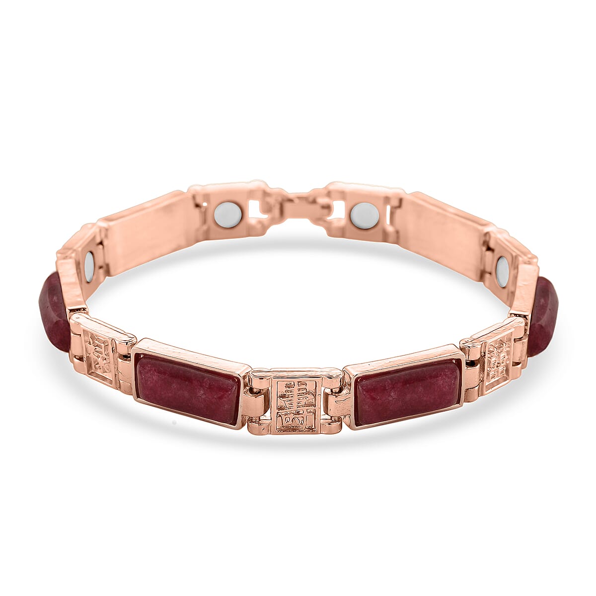 Cherry Quartz 16.00 ctw Bracelet in Rosetone (7.25 In) image number 0
