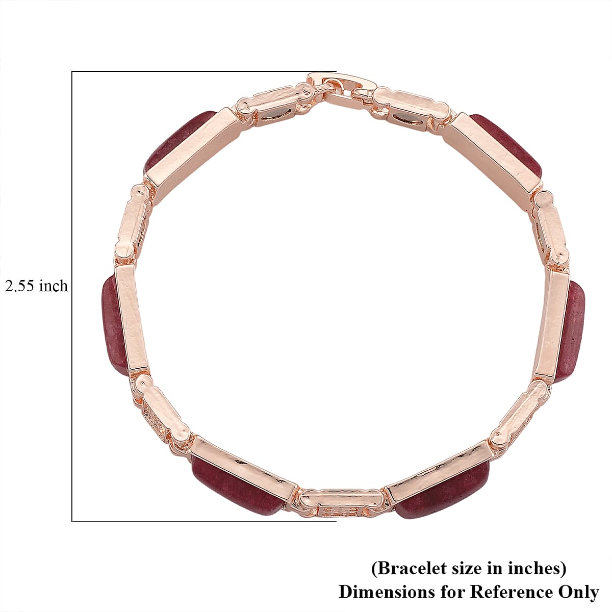 Cherry Quartz 16.00 ctw Bracelet in Rosetone (7.25 In) image number 5