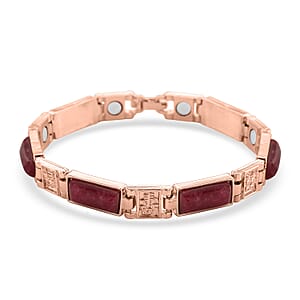 Cherry Quartz 16.00 ctw Bracelet in Rosetone (8.25 In)