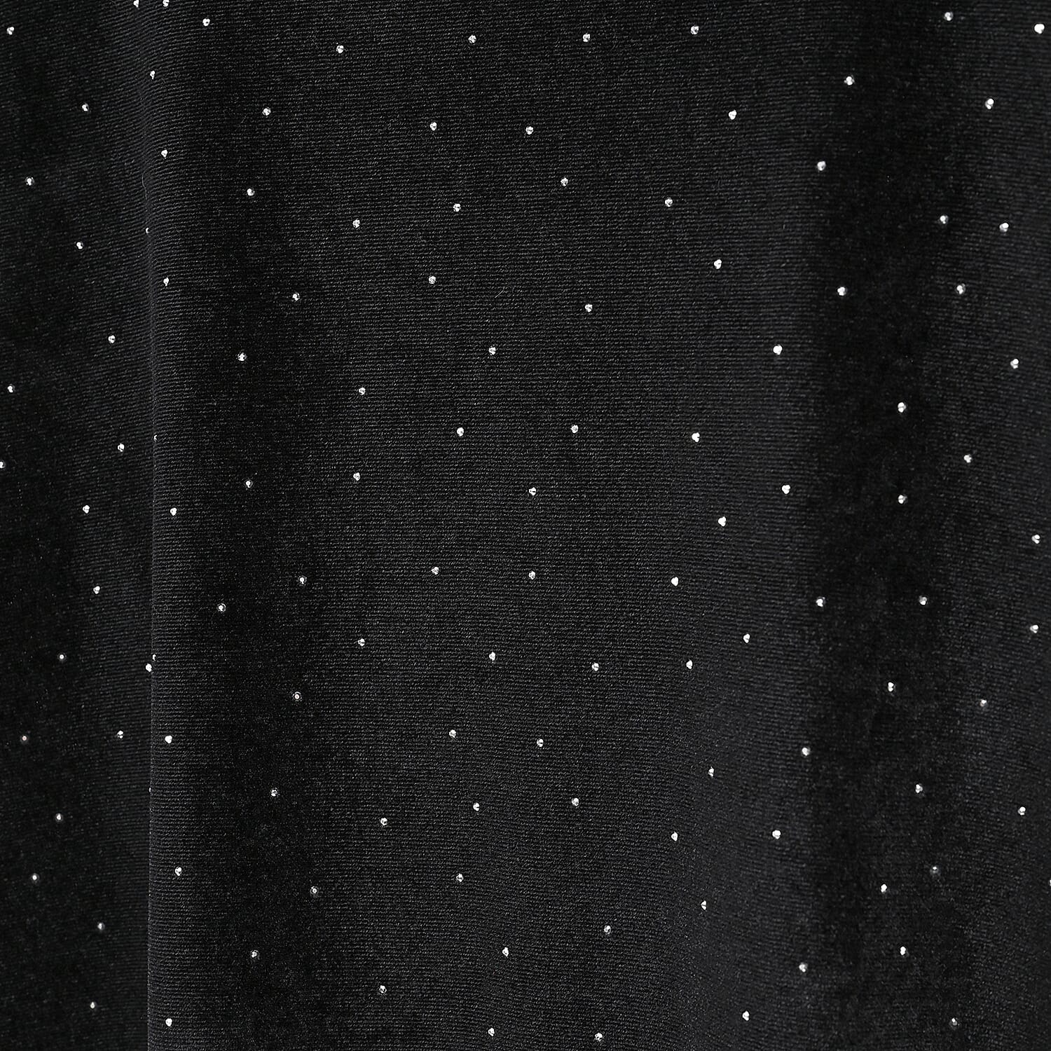  Tamsy Black Sparkling Crystals Glitter Long Top - One Size Fits Most