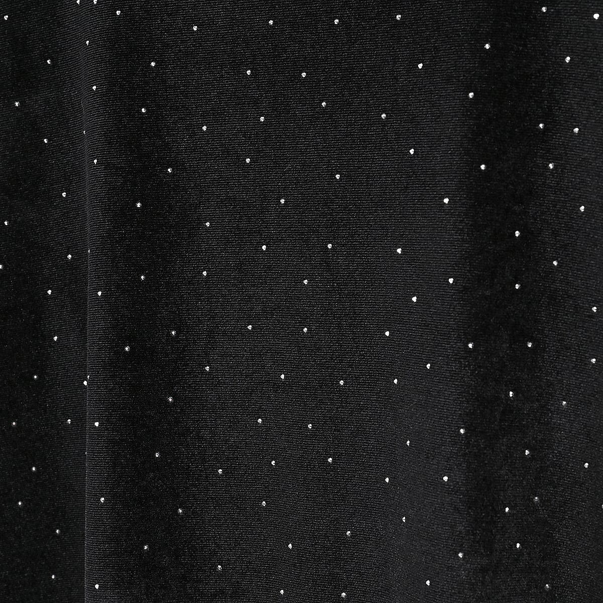 Doorbuster Tamsy Black Sparkling Crystals Glitter Long Top - One Size Fits Most image number 4