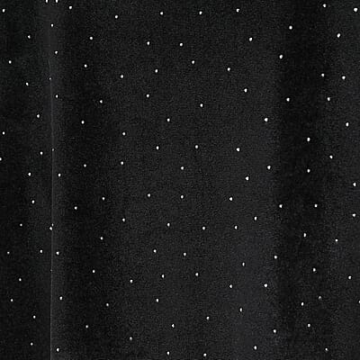 Tamsy Black Sparkling Crystals Glitter Long Top - One Size Fits Most