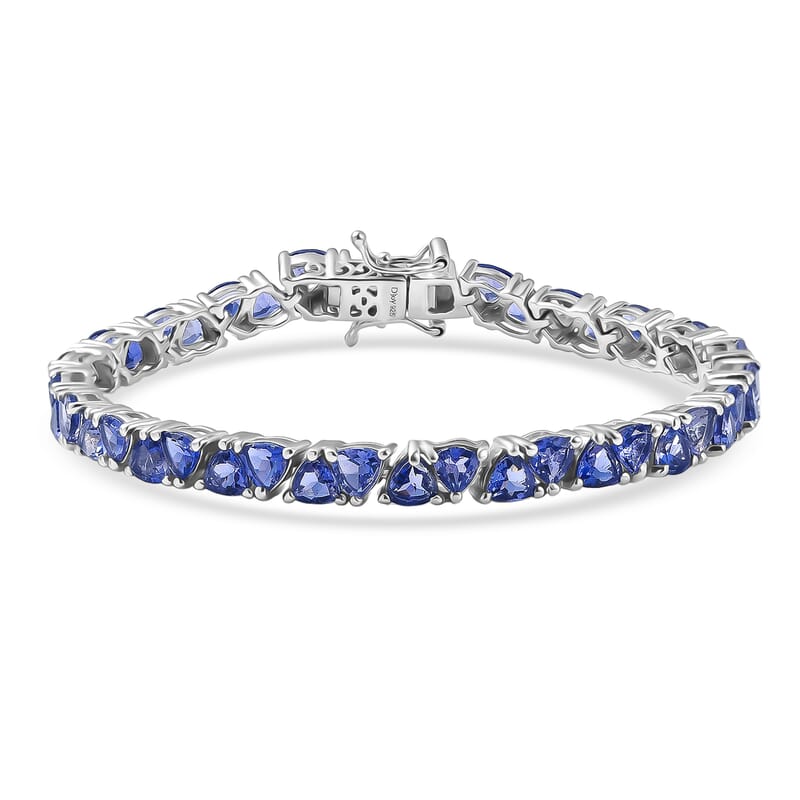 D'Joy Premium Catalina Iolite 8.80 ctw Bracelet in Rhodium Over Sterling Silver (6.50 In)