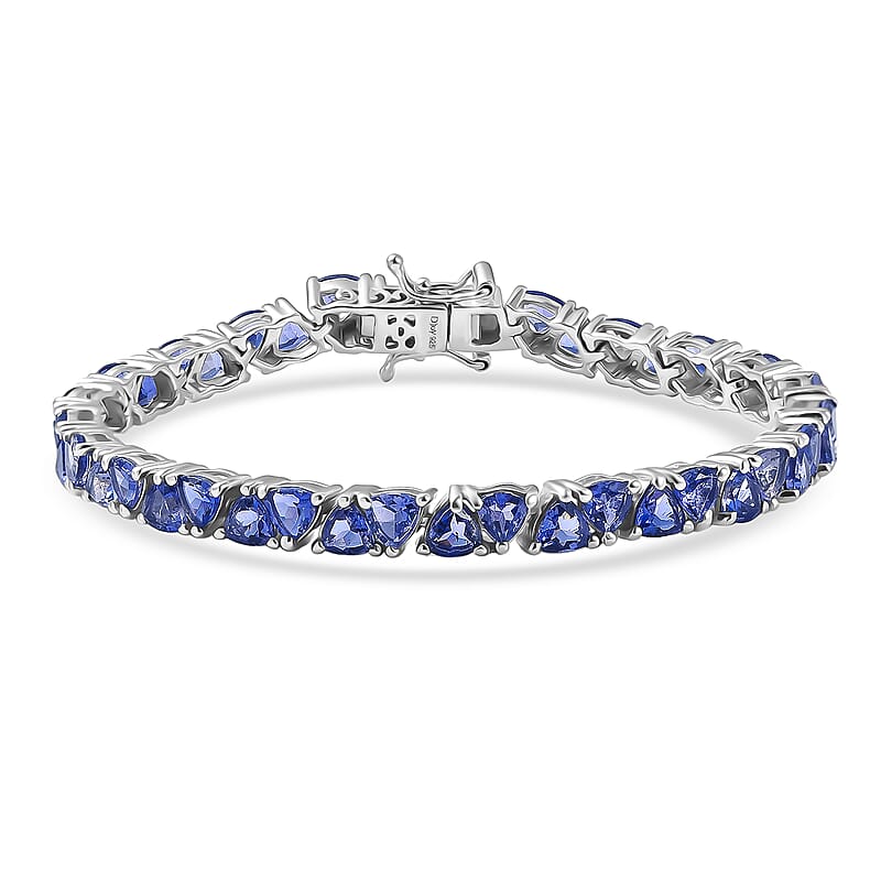D'Joy Premium Catalina Iolite 8.80 ctw Bracelet in Rhodium Over Sterling Silver (6.50 In)