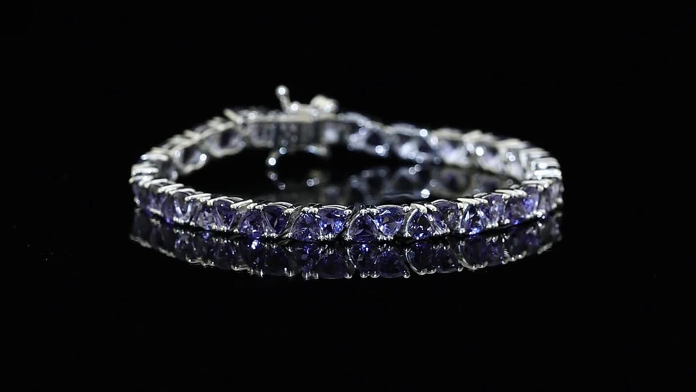 D'Joy Premium Catalina Iolite Bracelet in Rhodium Over Sterling Silver (6.50 In) 8.80 ctw