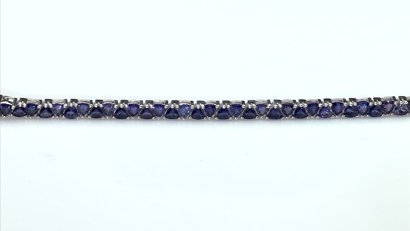 D'Joy Premium Catalina Iolite Bracelet in Rhodium Over Sterling Silver (6.50 In) 8.80 ctw