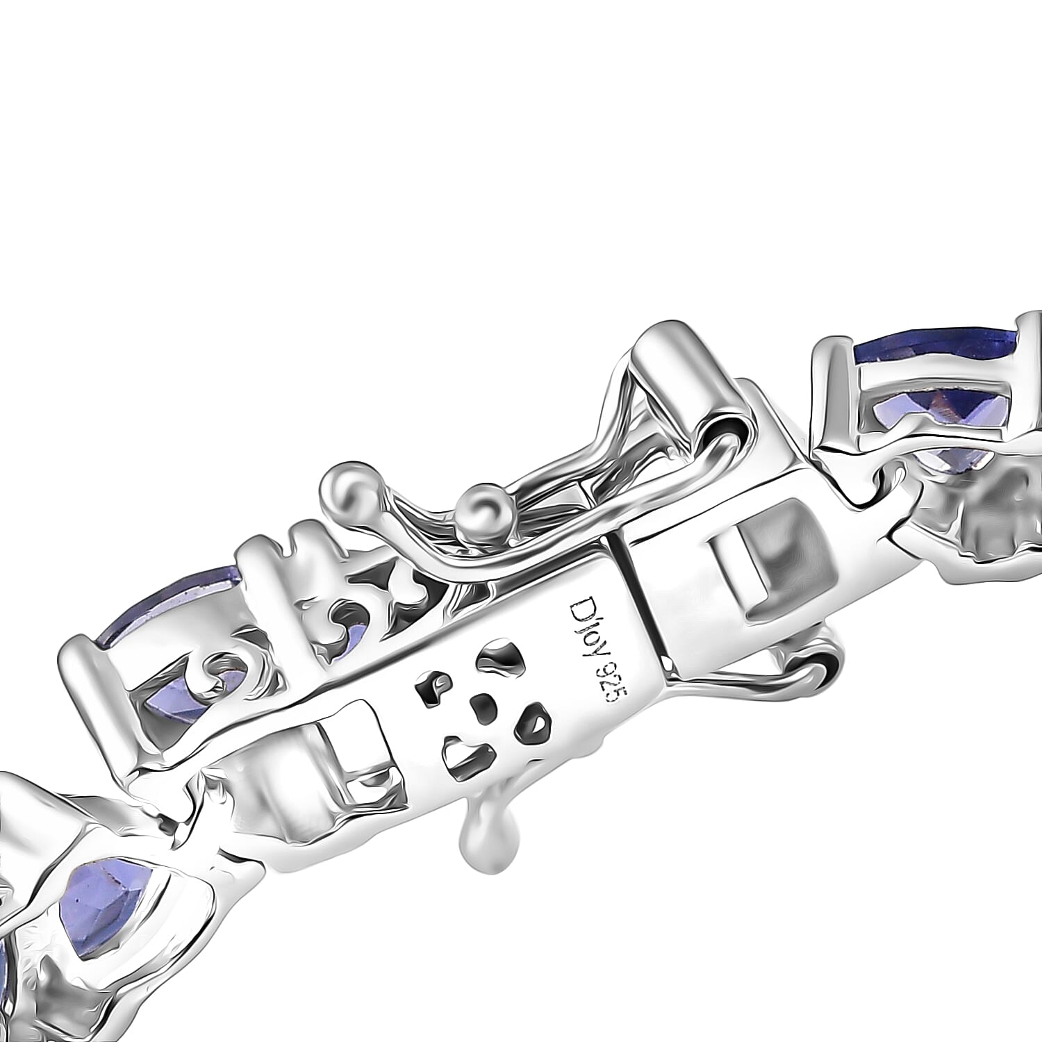 D'Joy Premium Catalina Iolite 8.80 ctw Bracelet in Rhodium Over Sterling Silver (6.50 In)