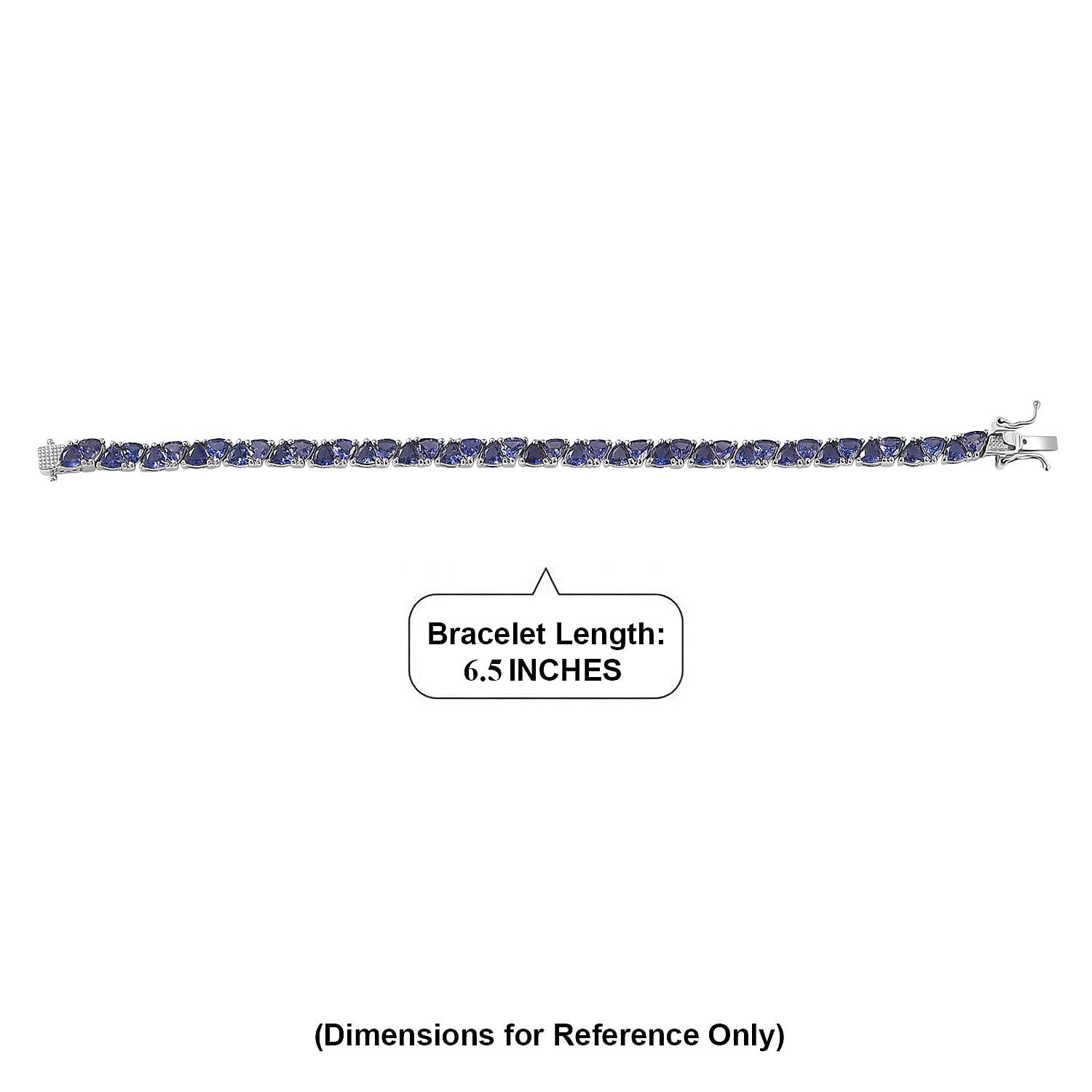 D'Joy Premium Catalina Iolite 8.80 ctw Bracelet in Rhodium Over Sterling Silver (6.50 In)