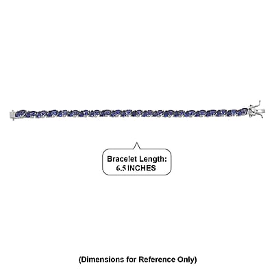 D'Joy Premium Catalina Iolite 8.80 ctw Bracelet in Rhodium Over Sterling Silver (6.50 In)