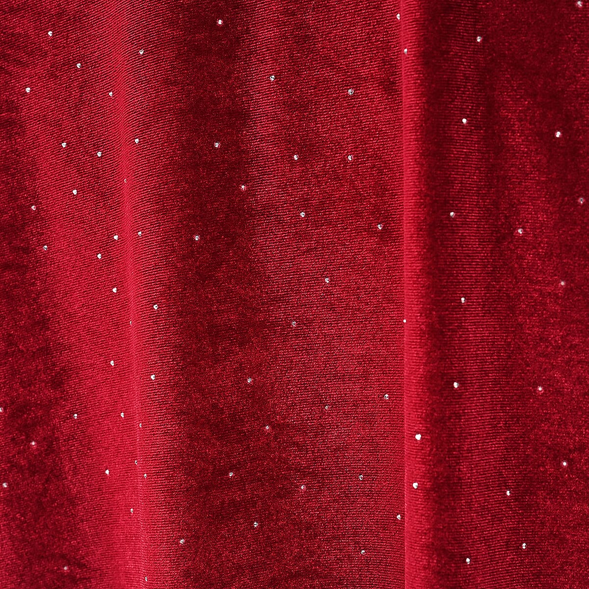 Doorbuster Tamsy Wine Sparkling Crystals Glitter Long Top - One Size Fits Most image number 4