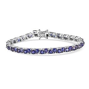 D'Joy Iolite  Cluster Bracelet (Size - 8) in Rhodium OverSterling Silver ,  Silver Wt. 9.5 g 9.72 ctw