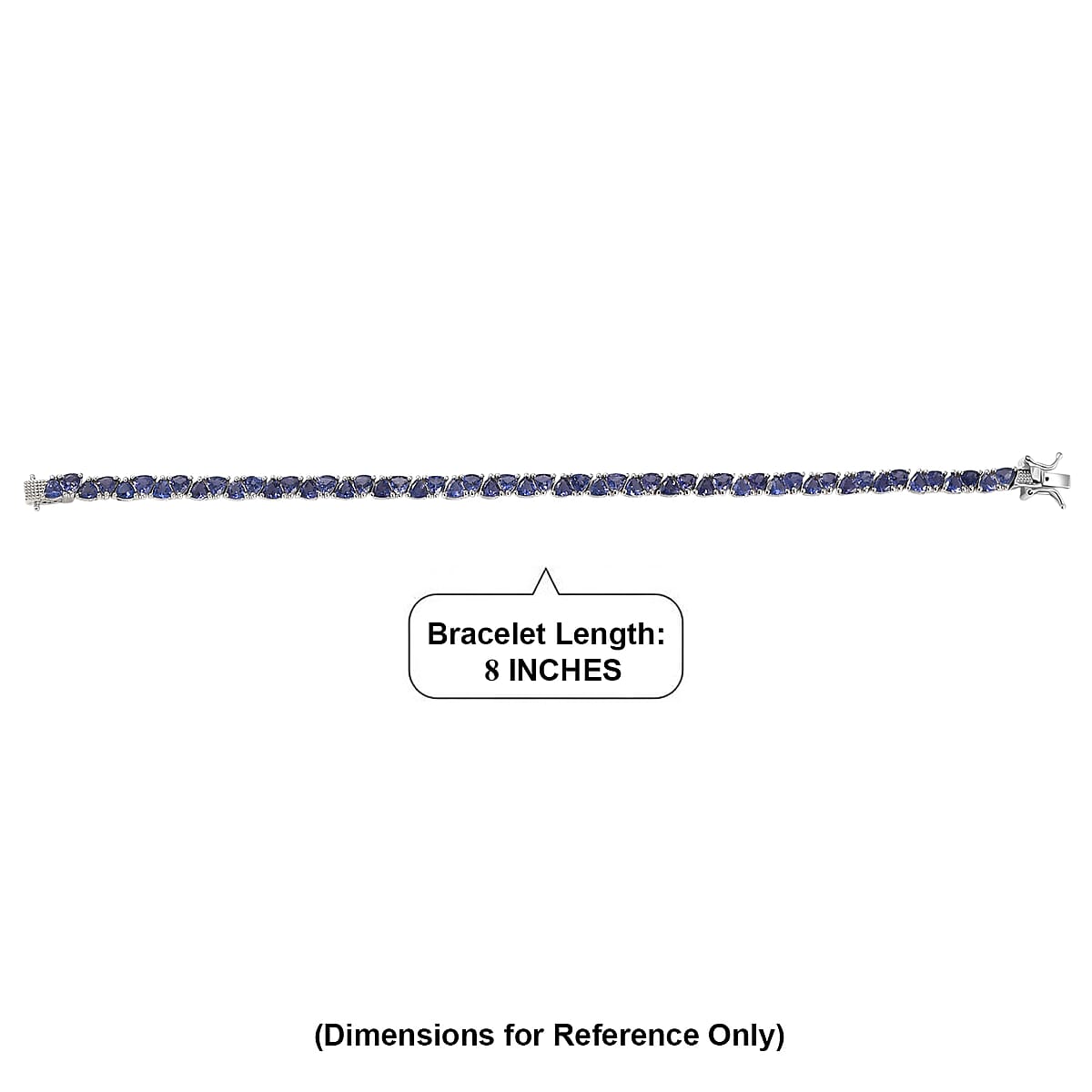 D'Joy Iolite  Cluster Bracelet (Size - 8) in Rhodium OverSterling Silver ,  Silver Wt. 9.5 g 9.72 ctw image number 4