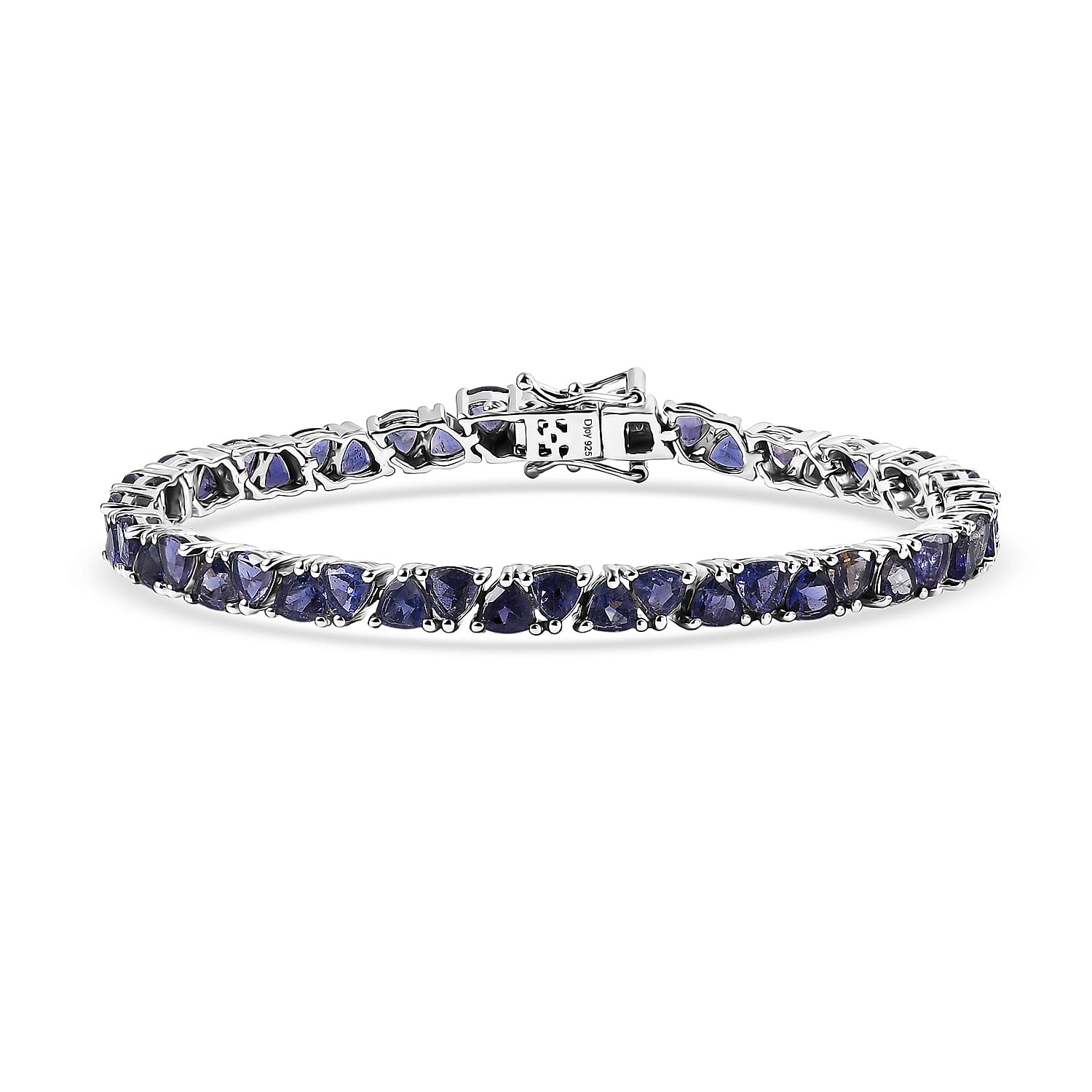 D'Joy Premium Catalina Iolite Bracelet in Rhodium Over Sterling Silver (6.50 In) 8.80 ctw