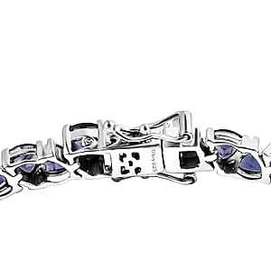 D'Joy Premium Catalina Iolite 9.60 ctw Bracelet in Rhodium Over Sterling Silver (7.25 In)
