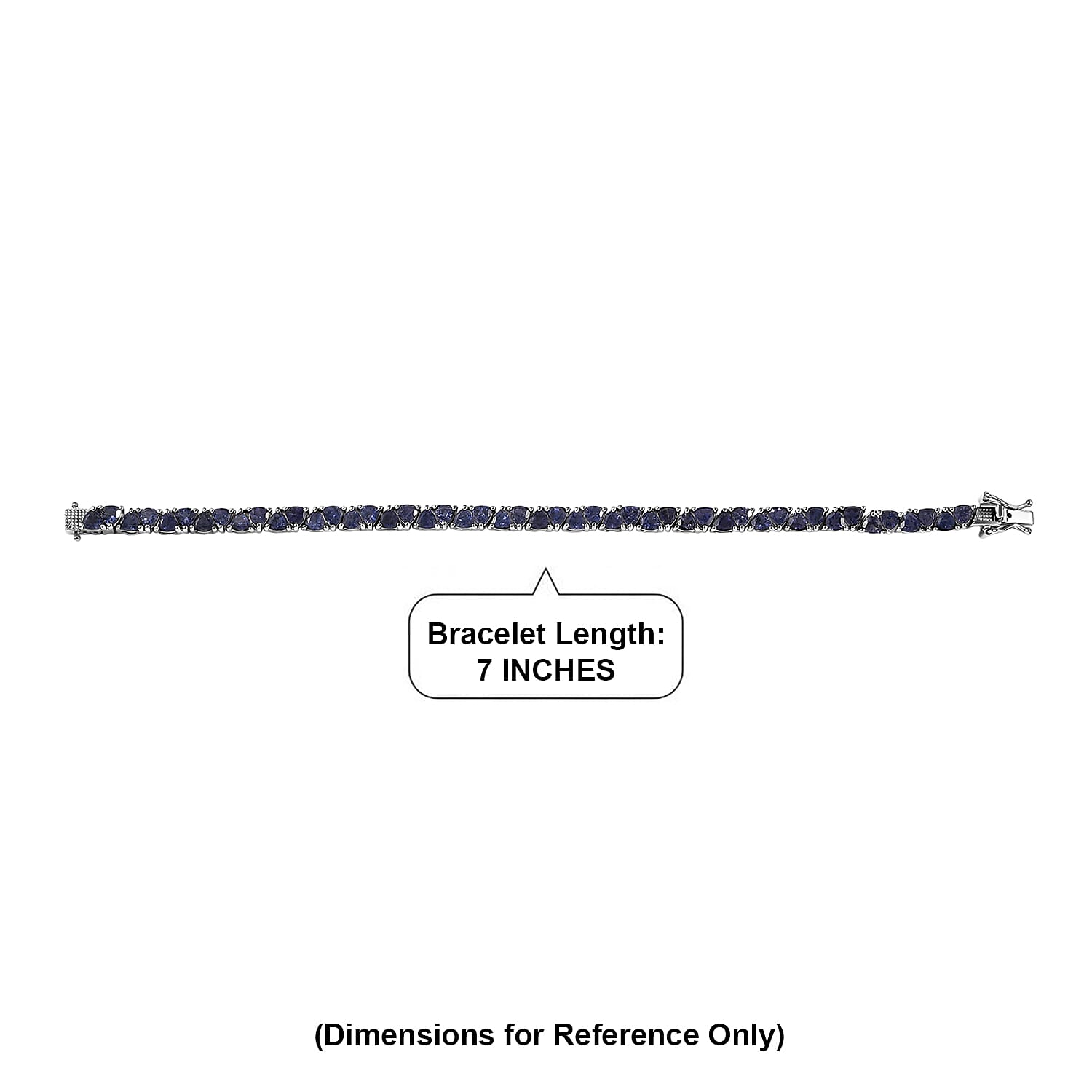 D'Joy Premium Catalina Iolite 9.60 ctw Bracelet in Rhodium Over Sterling Silver (7.25 In)