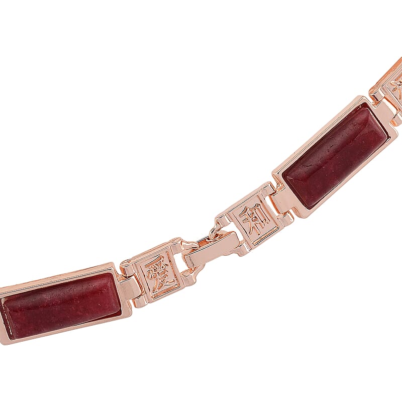Cherry Quartz 50.00 ctw Necklace in Rosetone 16.5 Inches