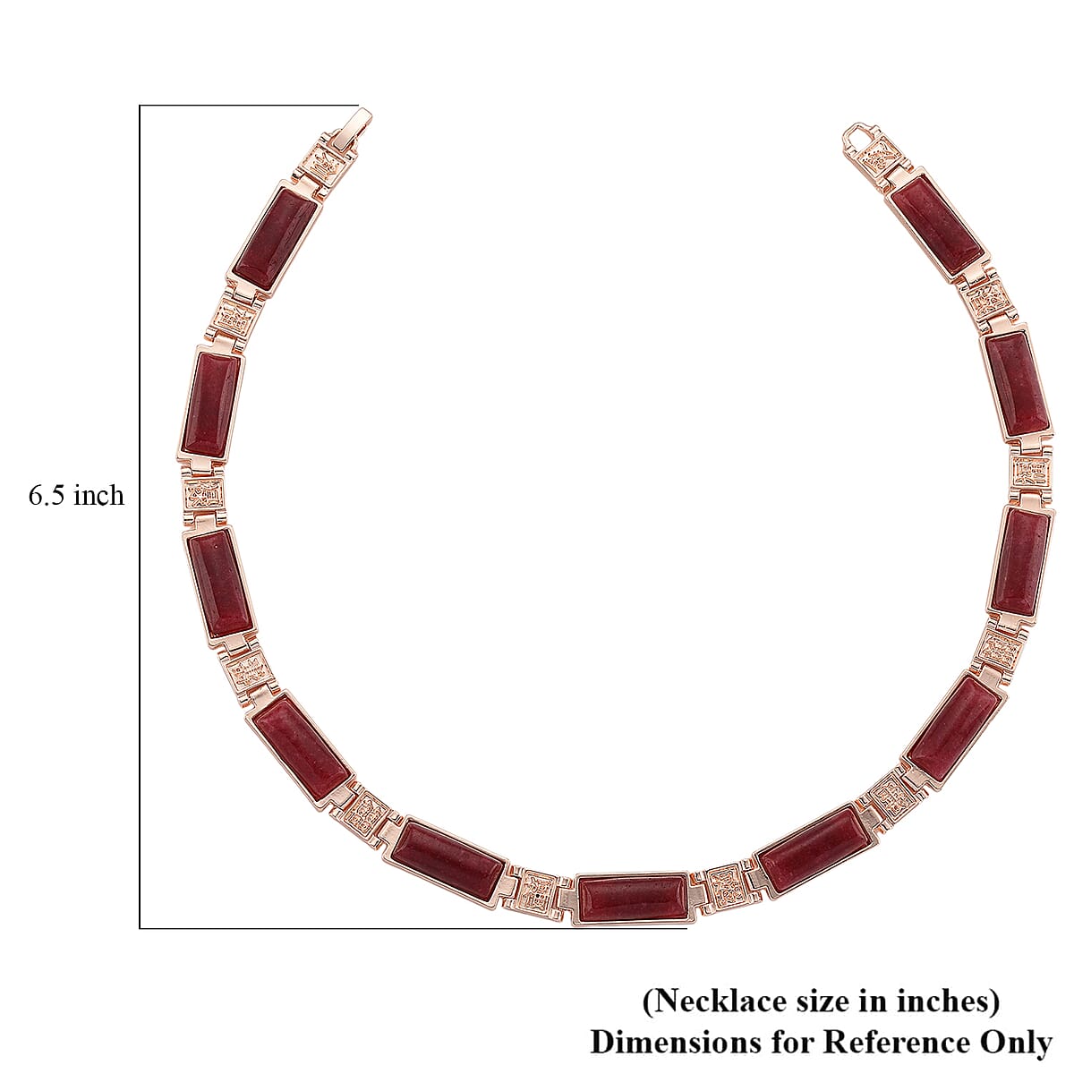 Cherry Quartz 50.00 ctw Necklace in Rosetone 16.5 Inches image number 6