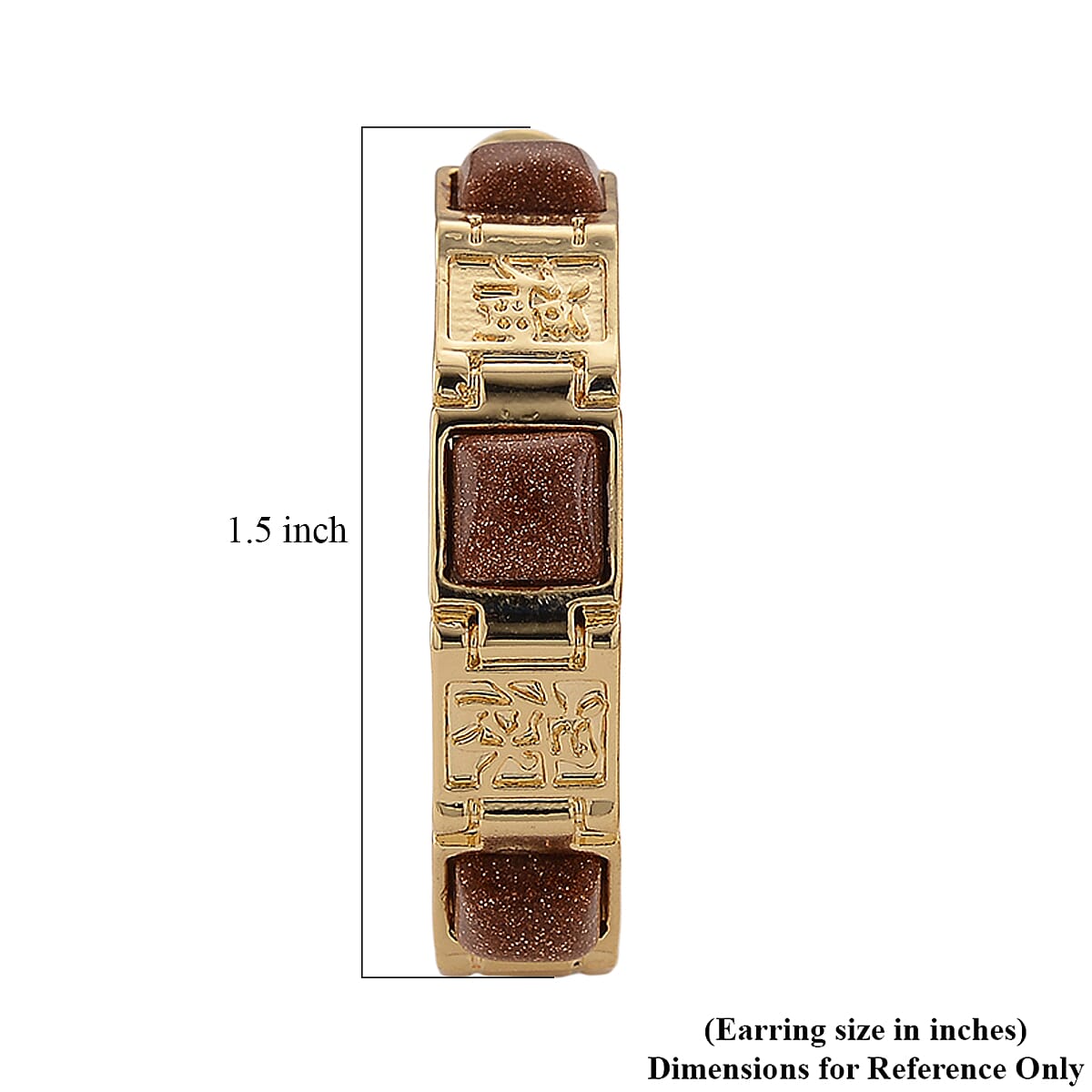 Gold Sandstone 5.00 ctw Hoop Earrings in Goldtone image number 5