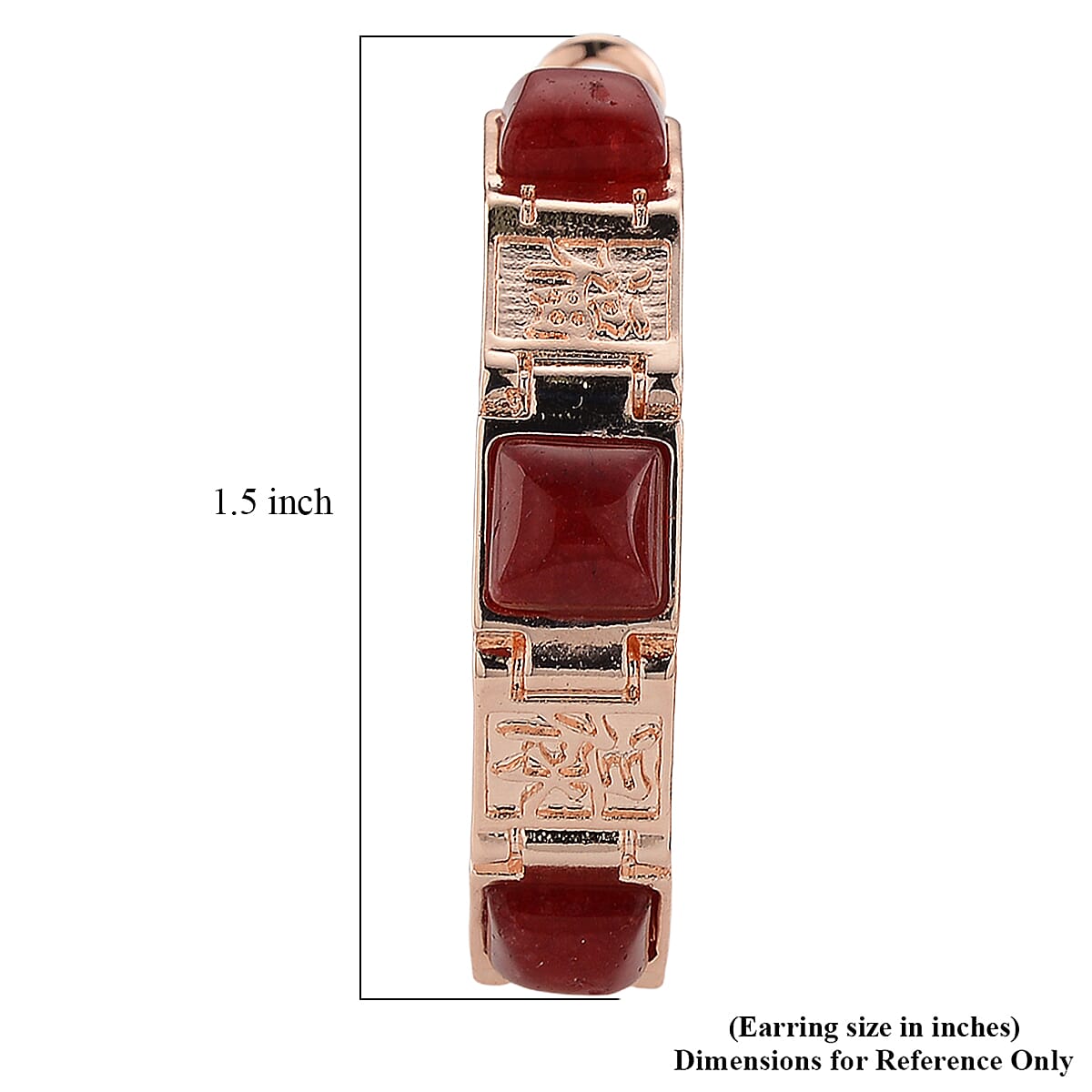 Cherry Quartz 5.00 ctw Hoop Earrings in Rosetone image number 5