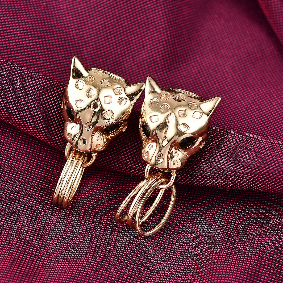 EverTrue Chrome Diopside 0.70 ctw Earrings in 18K YG Plated and ION Plated YG Stainless Steel image number 1