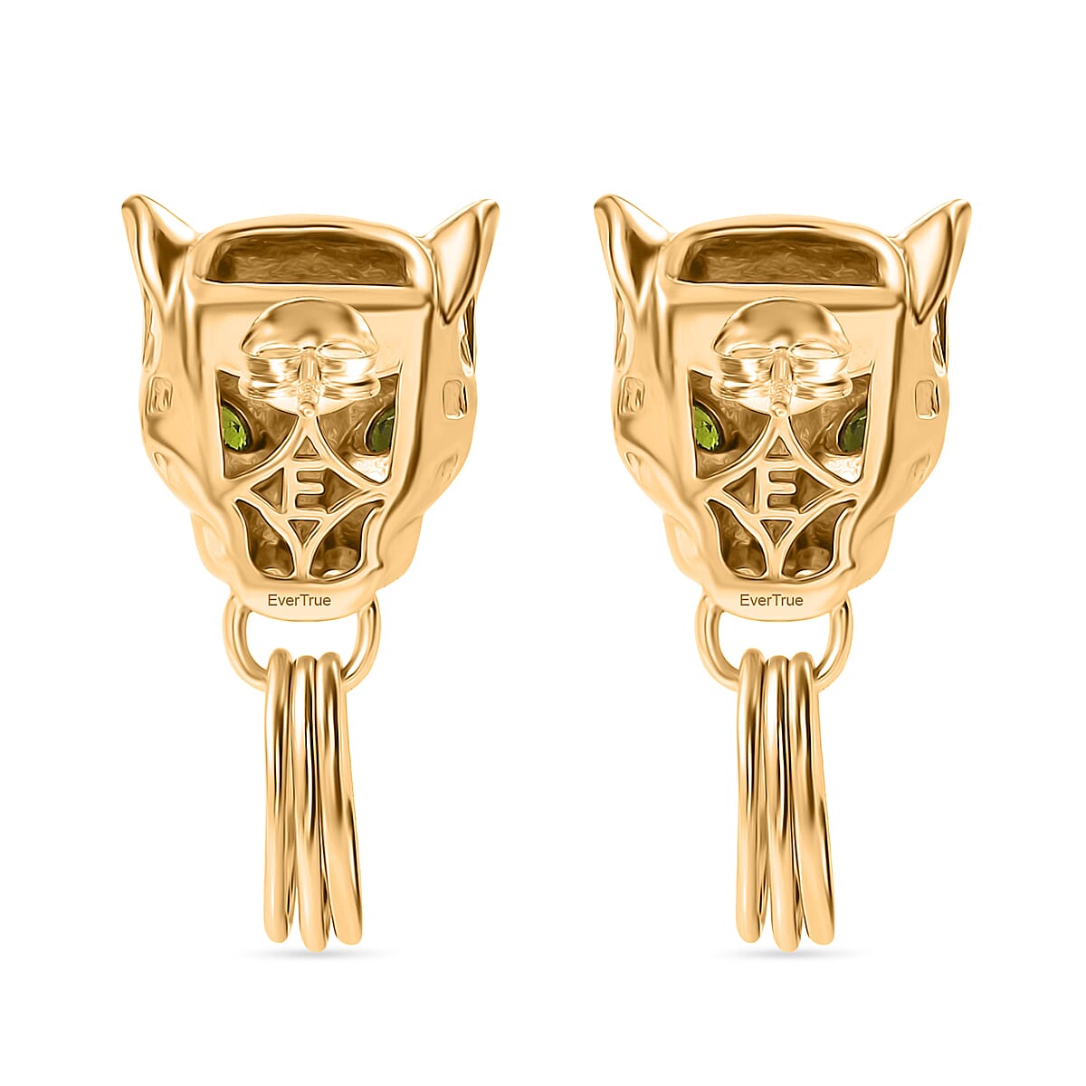 EverTrue Chrome Diopside 0.70 ctw Earrings in 18K YG Plated and ION Plated YG Stainless Steel