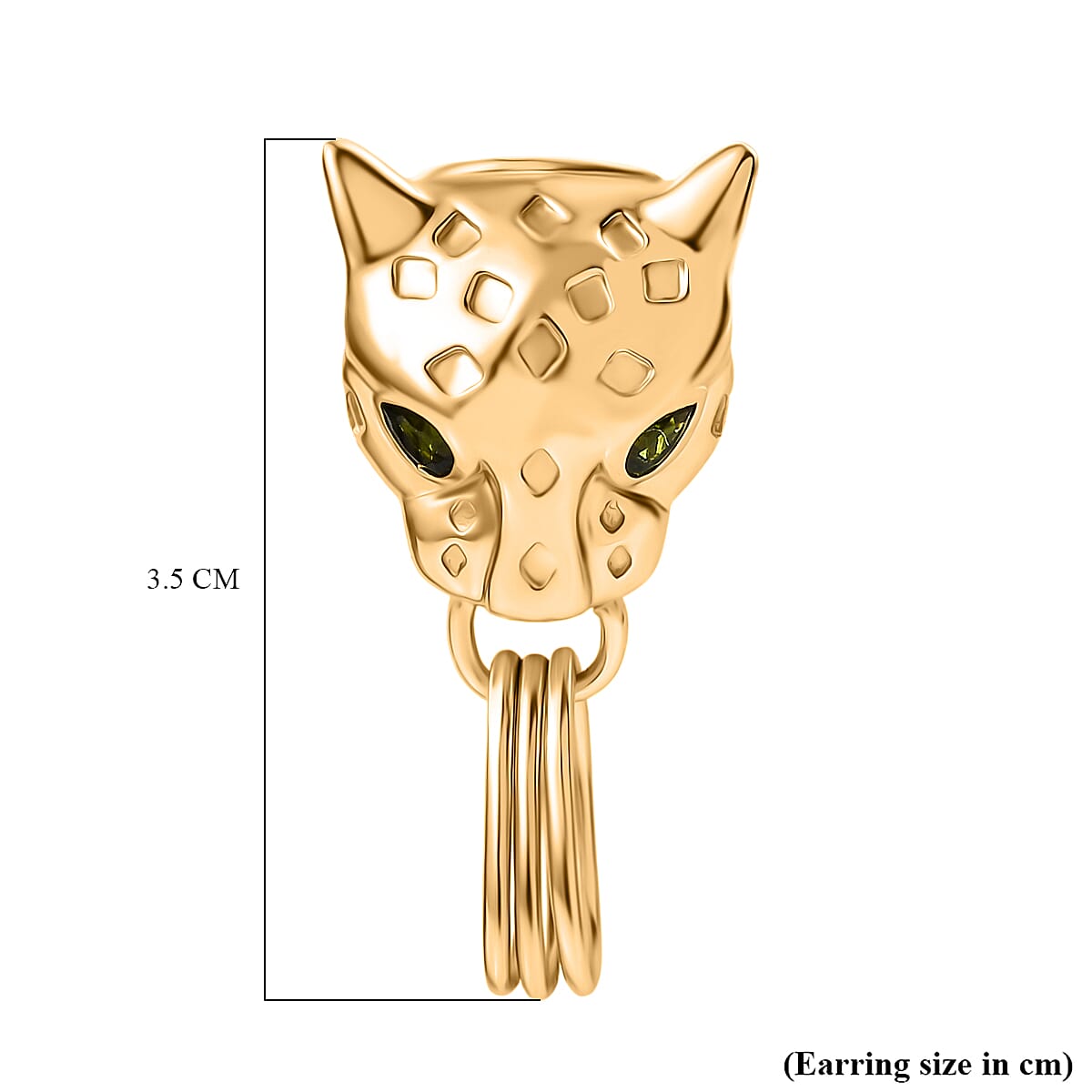 EverTrue Chrome Diopside 0.70 ctw Earrings in 18K YG Plated and ION Plated YG Stainless Steel image number 5