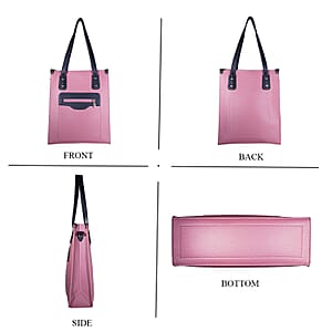 PASSAGE Brown Rose Faux Leather Vertical Tote Bag 