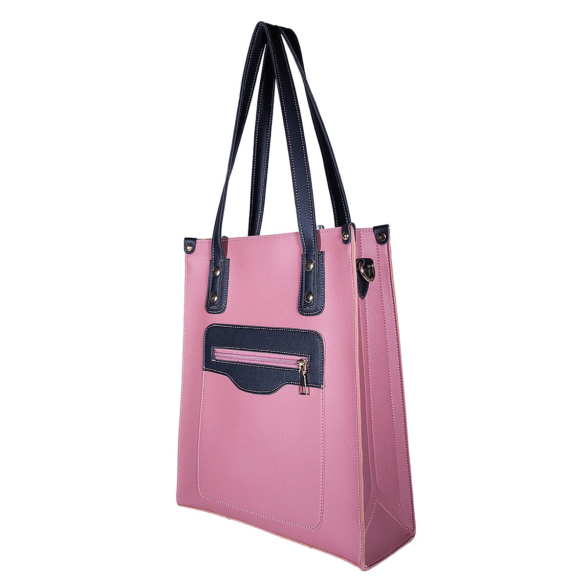 PASSAGE Brown Rose Faux Leather Vertical Tote Bag  image number 4