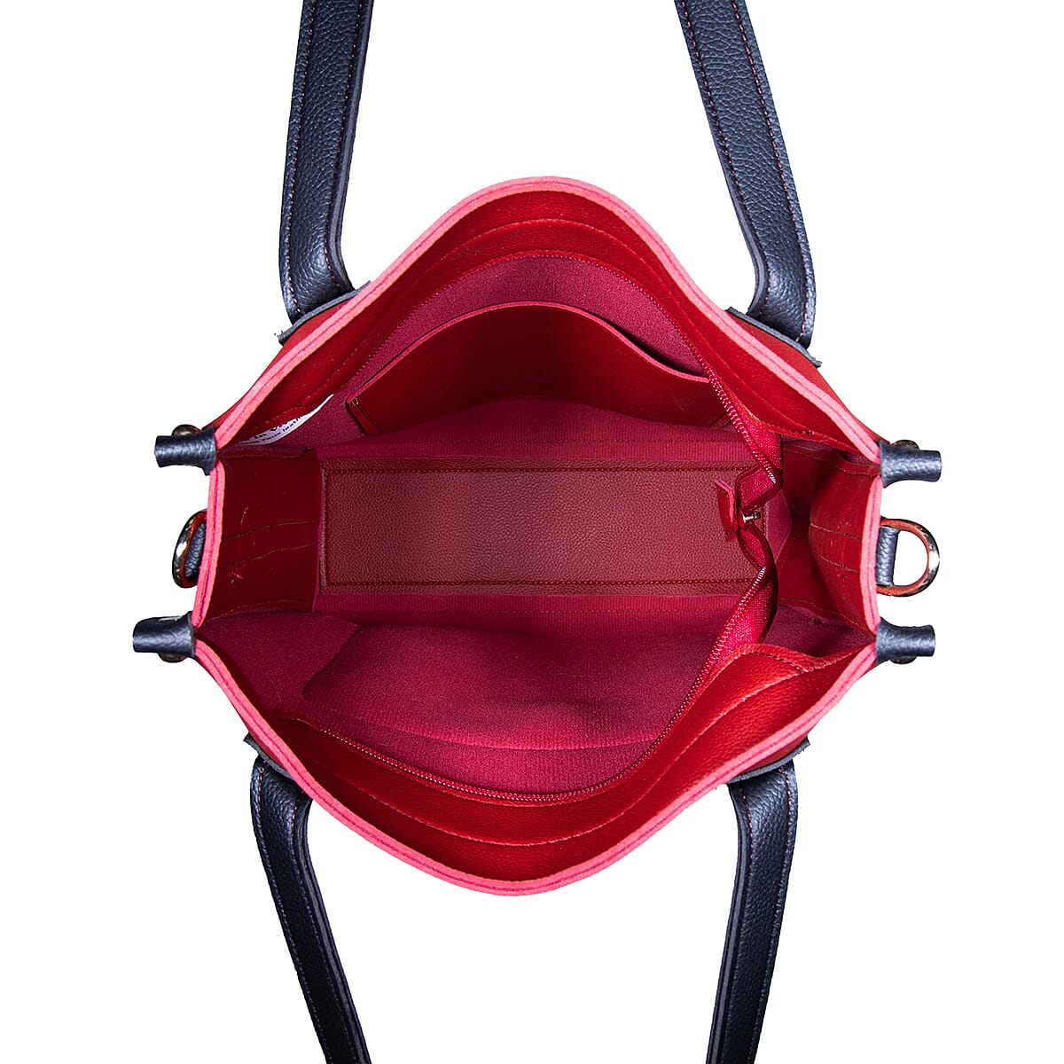 PASSAGE Red Faux Leather Vertical Tote Bag image number 5