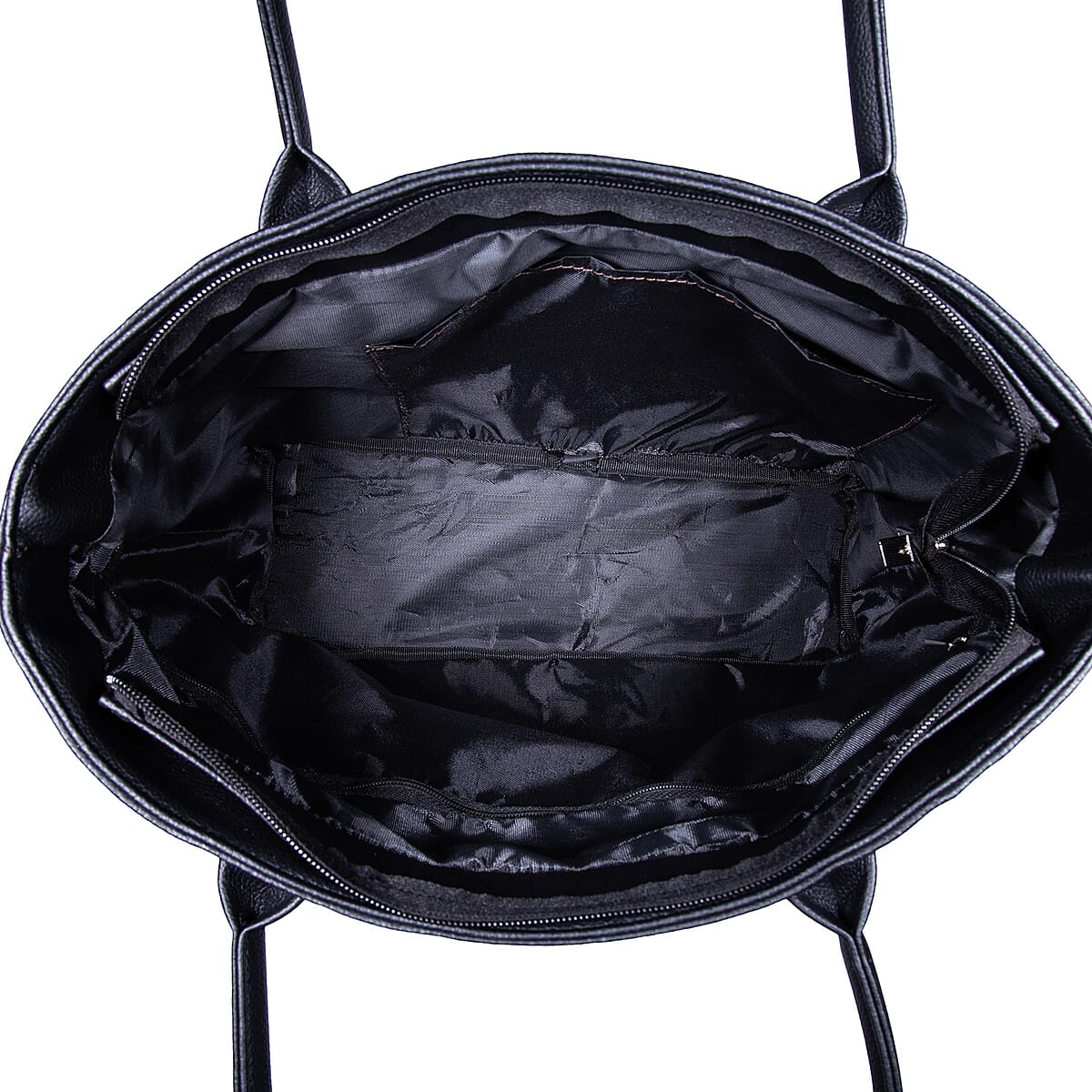 Passage Black Love Yourself Print Faux Leather Tote Bag with Shoulder Strap image number 5