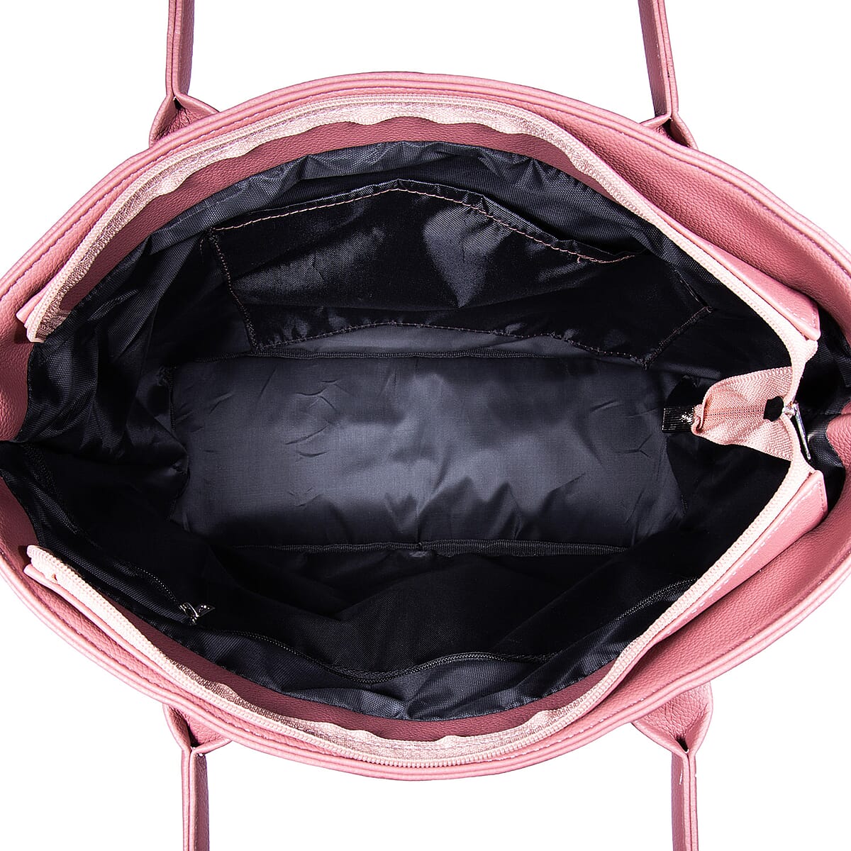 Passage Brown Rose Gold Is Within Her Print Faux Leather Tote Bag with Shoulder Strap image number 5