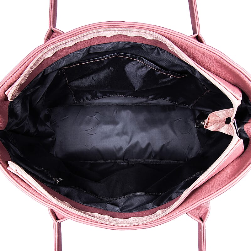 Passage Brown Rose Gold Is Within Her Print Faux Leather Tote Bag with Shoulder Strap