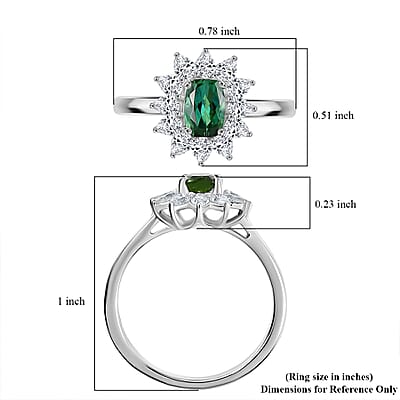D'Joy Premium Santa Rosa Tourmaline and Moissanite 1.25 ctw Ring in Rhodium Over Sterling Silver (Size 6.0)