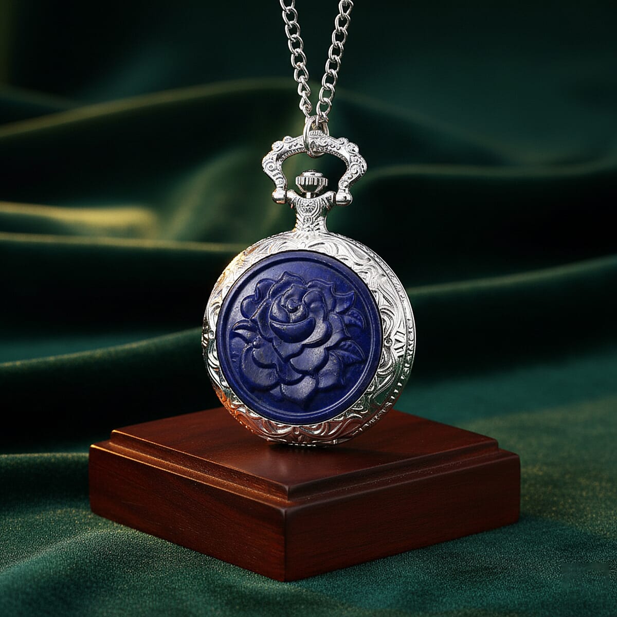 Strada Yellow Tigers Eye Japanese Movement Rose Pattern Watch in Silvertone 5.00 ctw image number 2