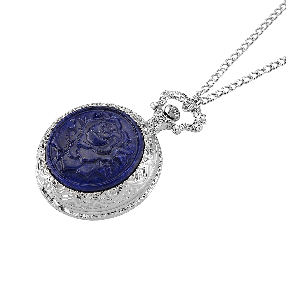 Strada Yellow Tigers Eye Japanese Movement Rose Pattern Watch in Silvertone 5.00 ctw image number 4